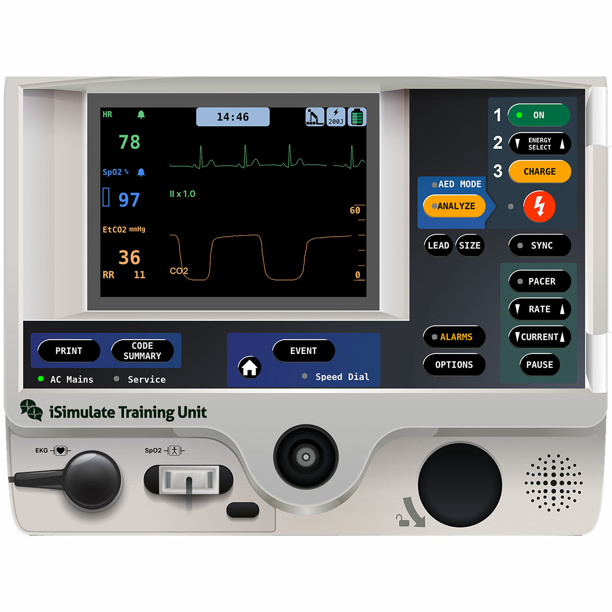 Simulátor obrazovky pacientkého monitoru LIFEPAK® 20 pro REALITi360