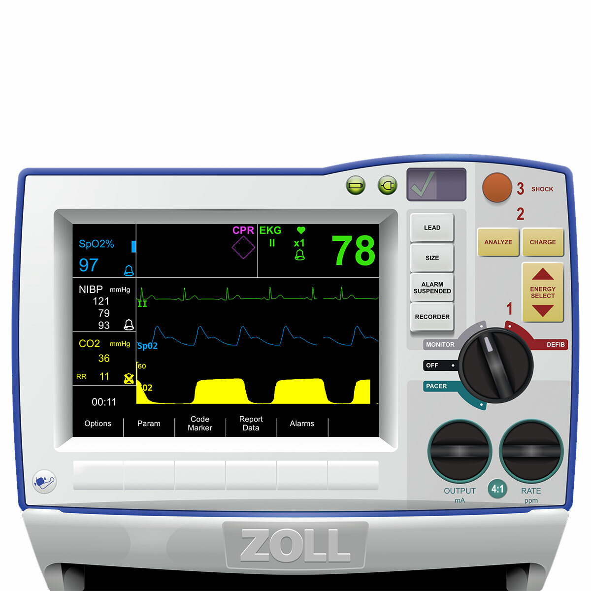Simulátor obrazovky pacientkého monitoru Zoll® R Series® pro REALITi360