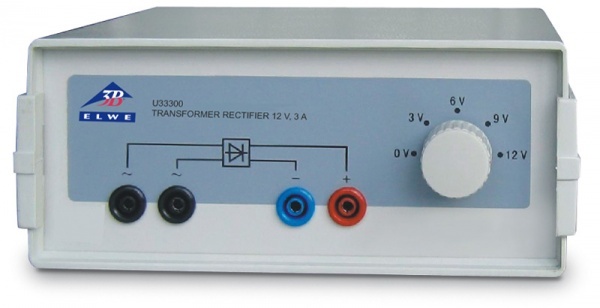 Transformtor s usmrovaem 3/ 6/ 9/ 12 V (230 V, 50 / 60 Hz)