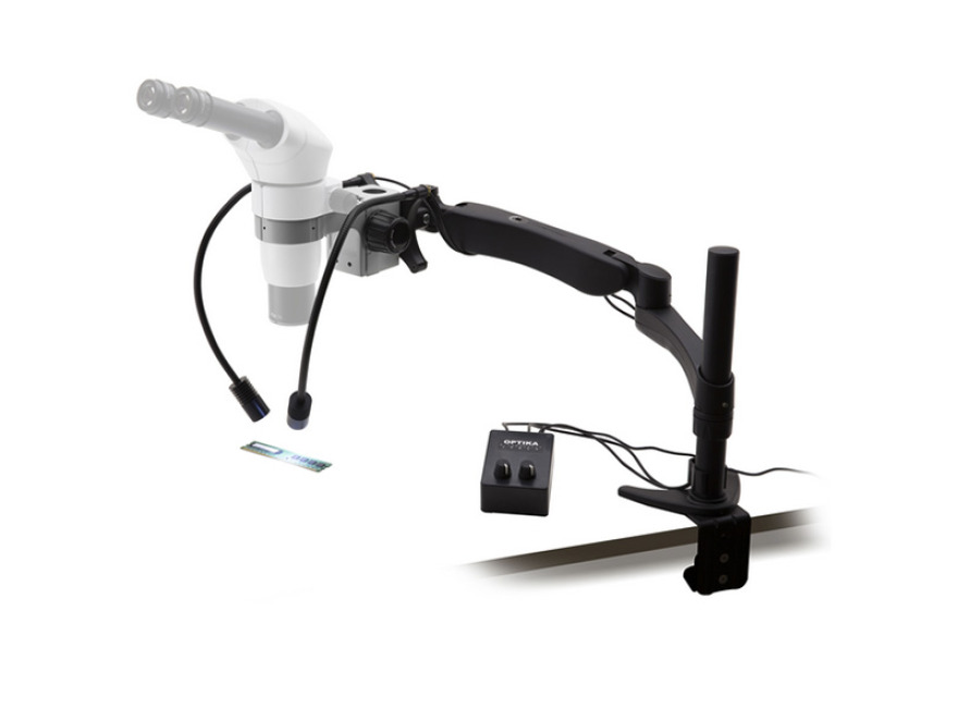 SZ-STL5LED - prmyslov stojan na mikroskop s uchycenm na stl a drkem pro mont na stnu, 2 X-LED osvtlen