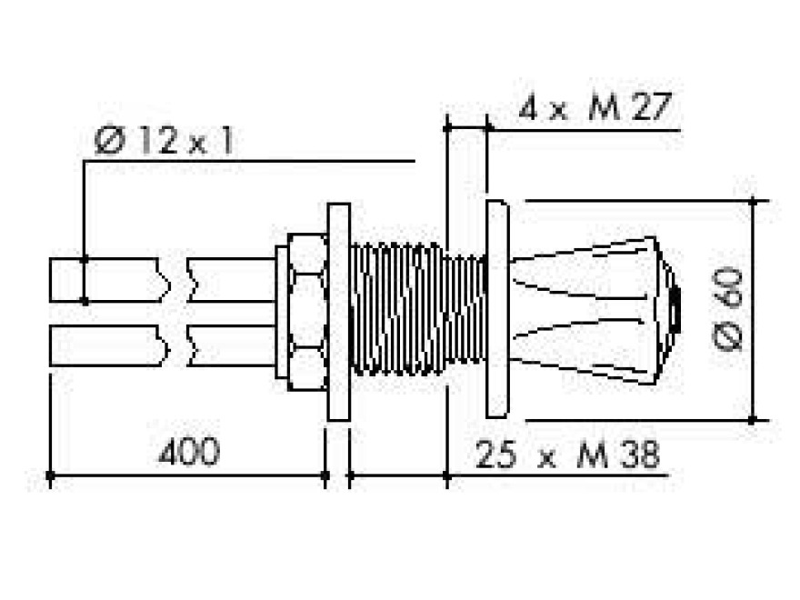 TOF 1000/130 - Laboratorn ovldac ventil, napojen na mdn trubice 121mm